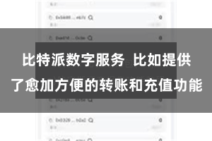 比特派数字服务  比如提供了愈加方便的转账和充值功能
