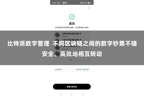比特派数字管理  不同区块链之间的数字钞票不错安全、高效地相互转动